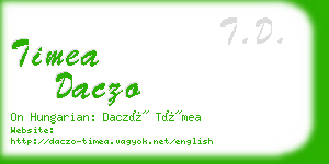 timea daczo business card